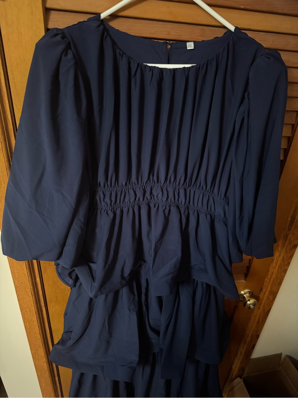 Navy Tiered Ruffle Maxi Dress - Picture 4 of 6